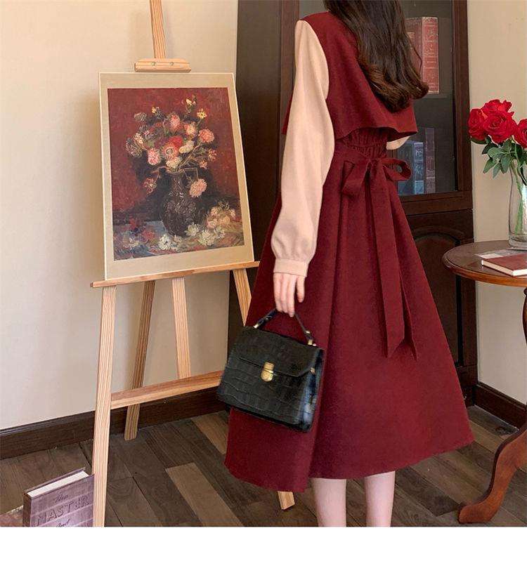 ロングワンピース クラシカル リボン ジャンパースカート