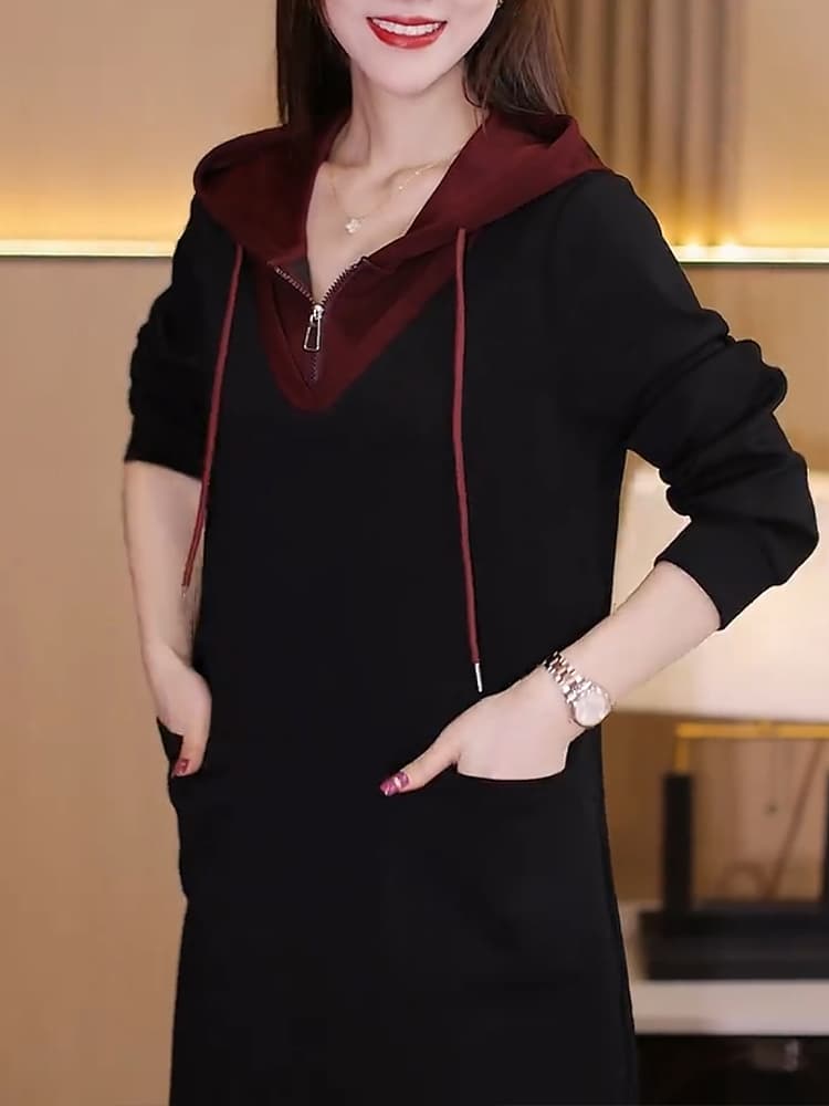 ロングワンピース 上品フーディーサマーワンピース