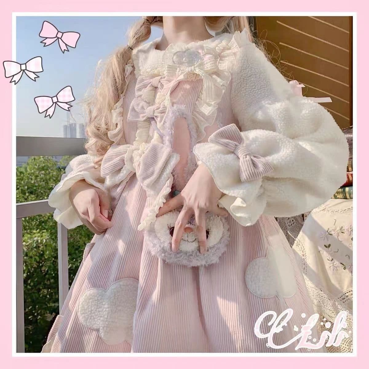 ロングワンピース ふんわり姫袖のロリータワンピース