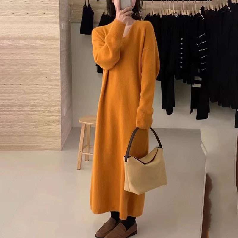 ロングワンピース ふんわり優しい天使のニットワンピース