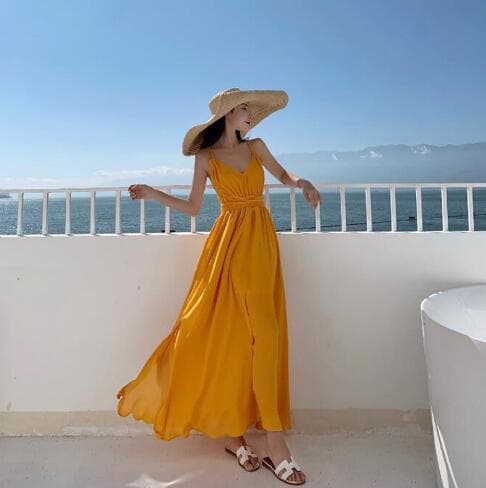 レース切り替え女性用ロングワンピース夏物新作