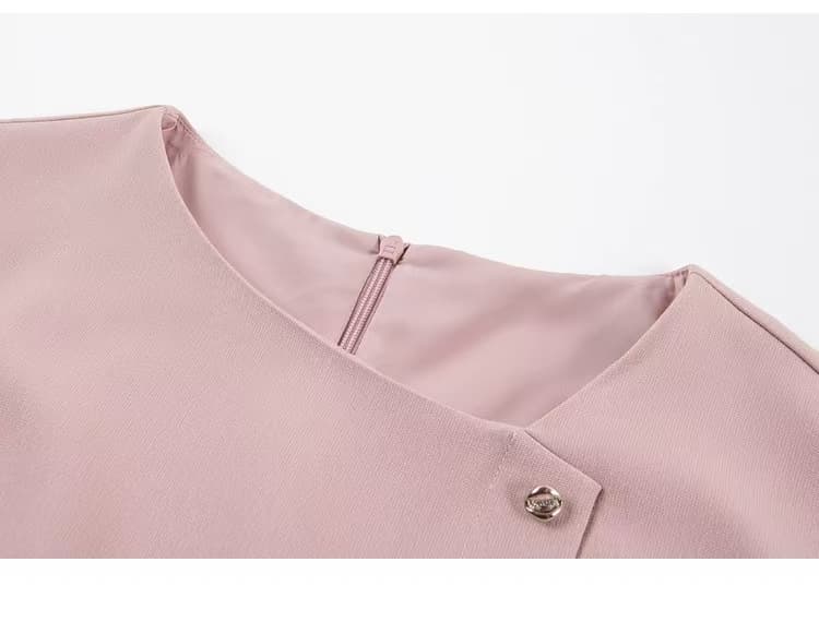 ロングワンピース 上品シャツワンピース夏新作ベルト付きベージュ