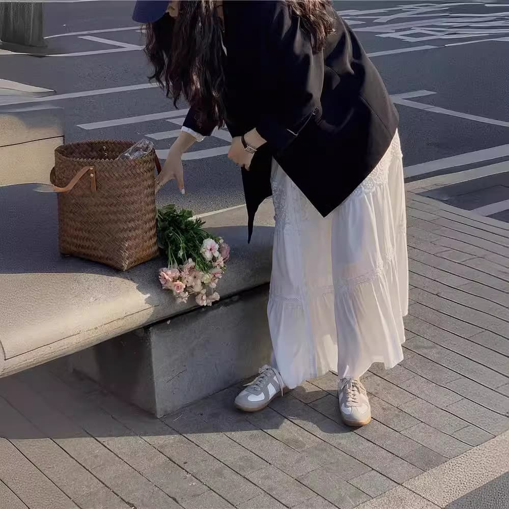 ロングワンピース 優美なレース切替フェミニンマキシワンピース