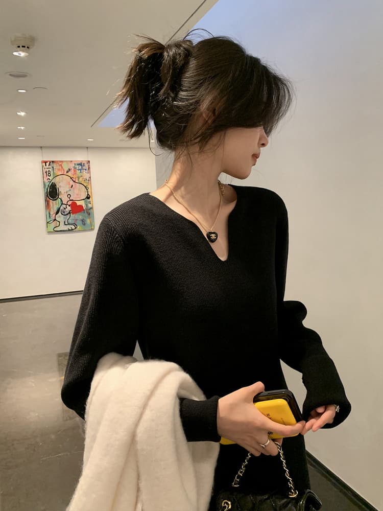 ロングワンピース 大人の雰囲気漂うリブ編みマキシワンピース