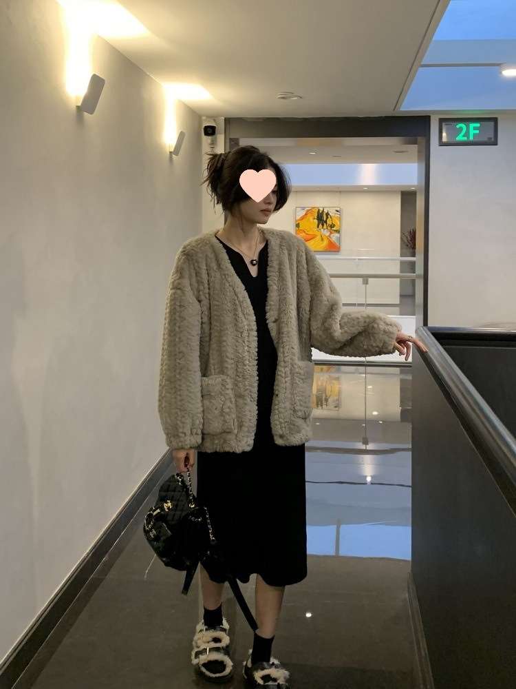 ロングワンピース ゆったりリラックス長袖ニット素材ワンピース