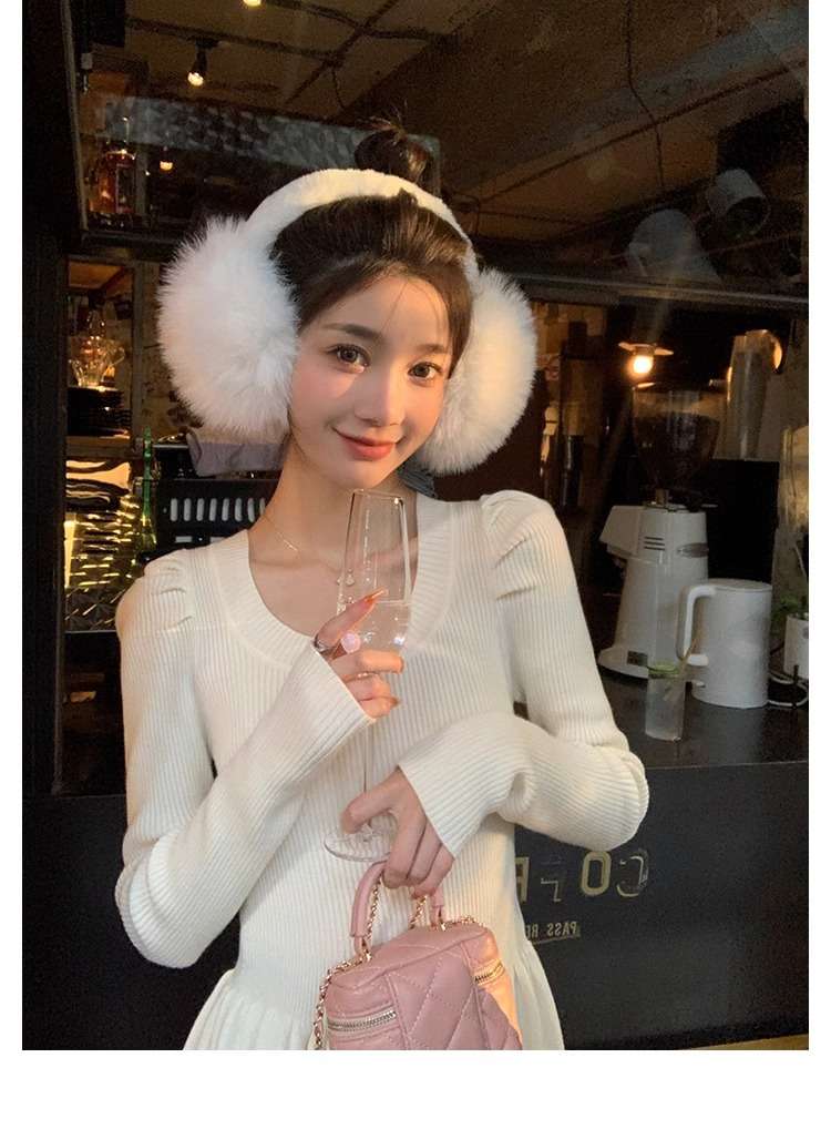 ロングワンピース シャーリング プリンセスニットワンピース