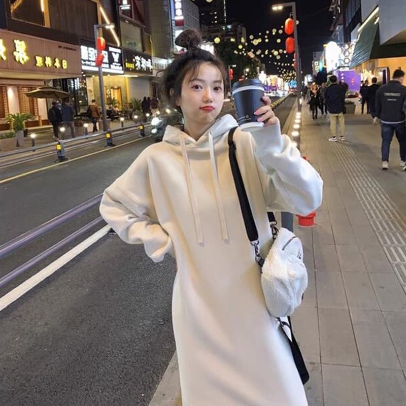 ロングワンピース ふんわりシルエットスウェットワンピース