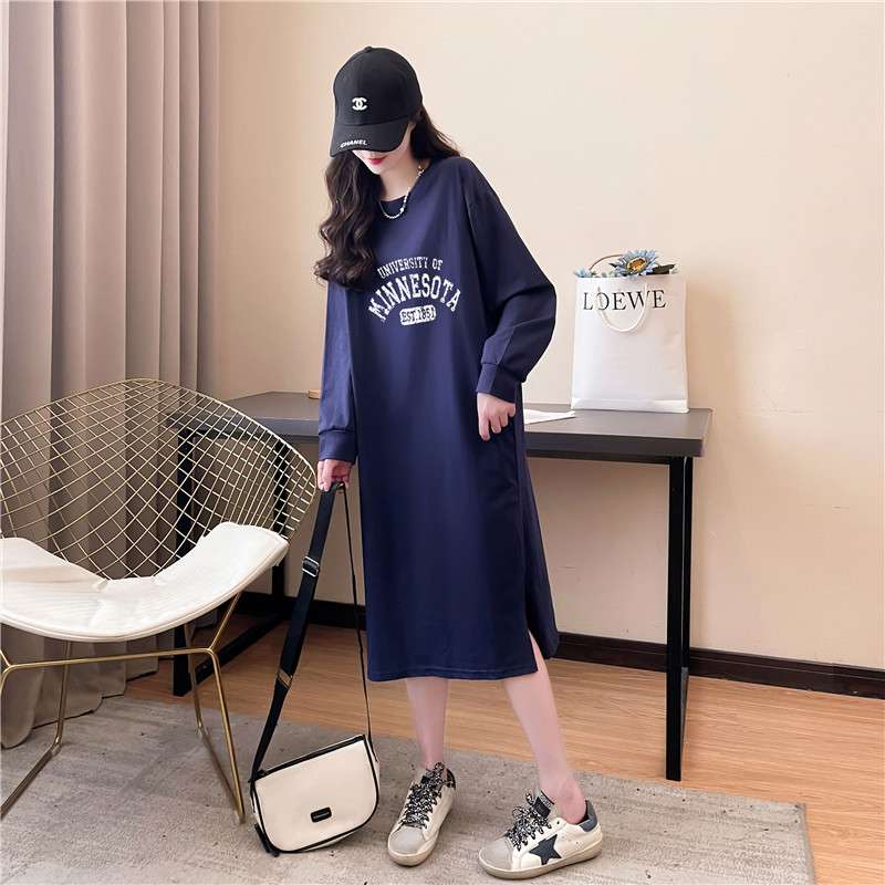 ロングワンピース ミネソタ大学ロゴ入り裏起毛ワンピース
