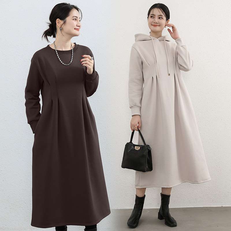 ロングワンピース 秋冬スリムフィットワンピース