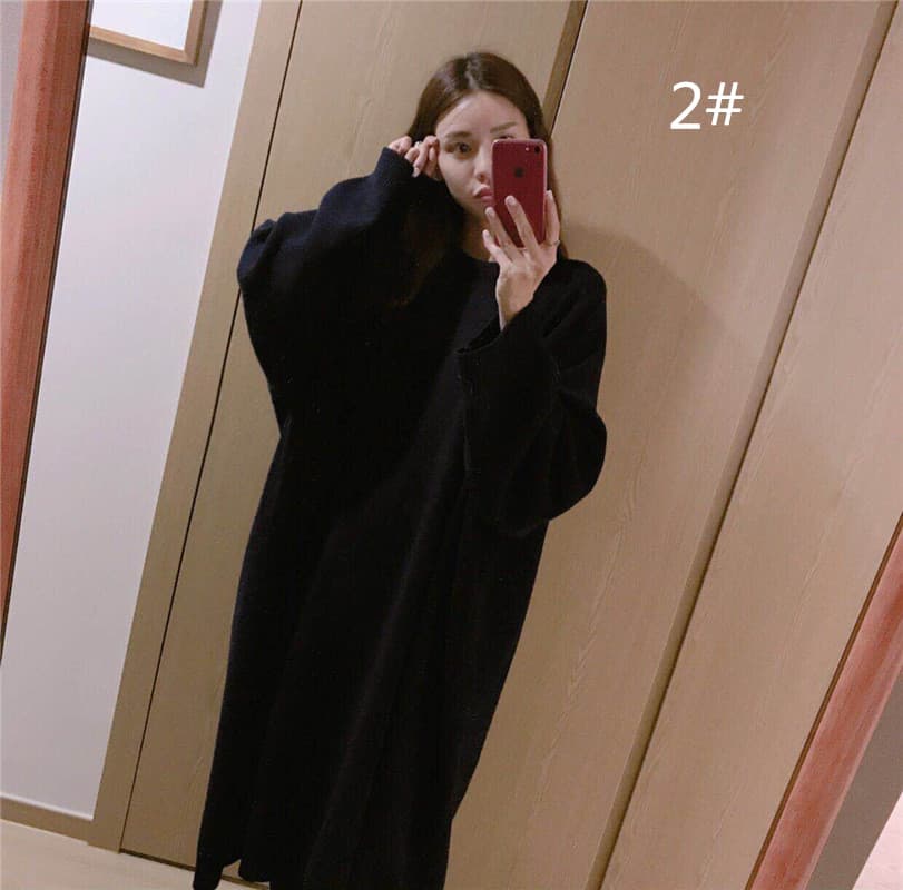 ロングワンピース ふんわりニット ロング丈体型カバー 上品ワンピース