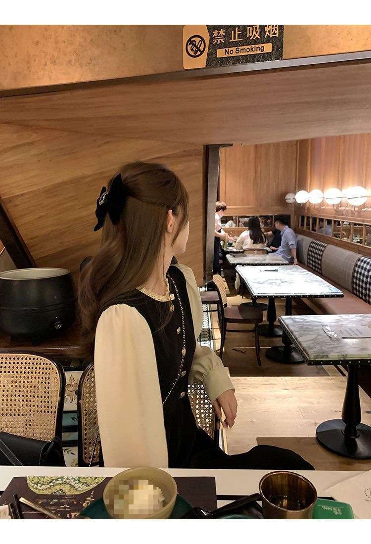 ロングワンピース パフスリーブ クラシカルワンピース