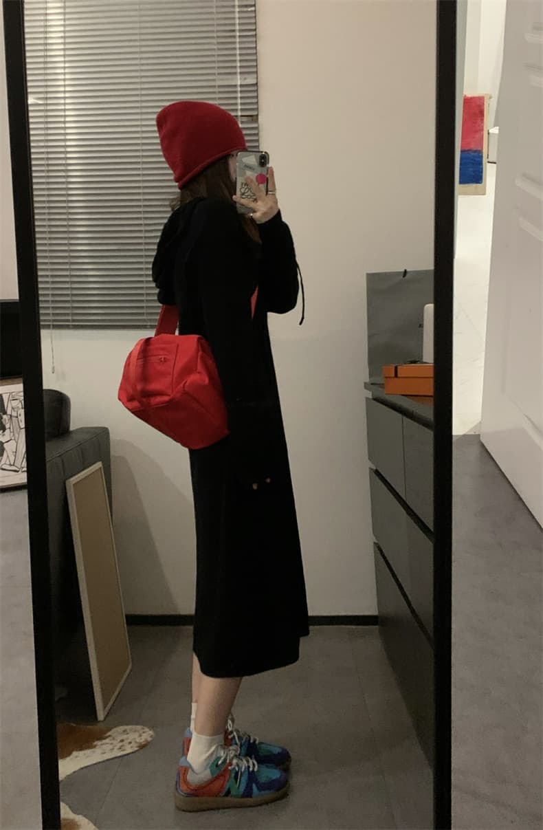 ロングワンピース ゆったりシルエットスウェットワンピース