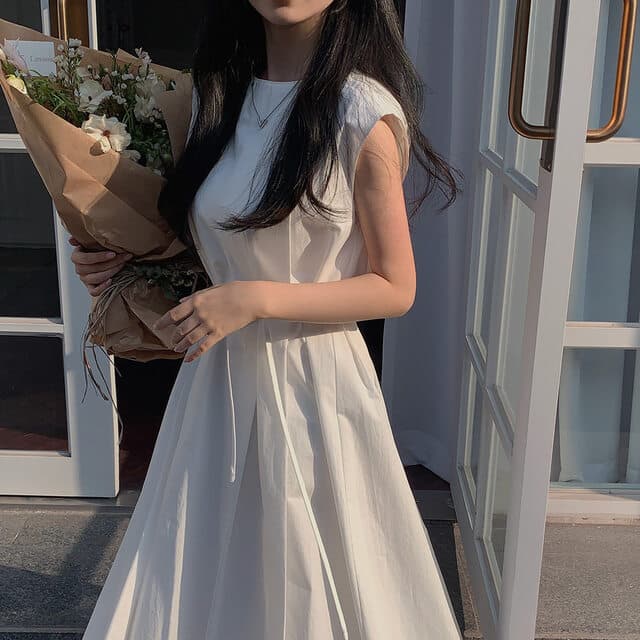 韓国風ノースリーブロングワンピース夏新作甘美ジャンパースカート