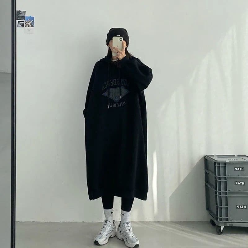 ロングワンピース ストリート系オーバーワンピース