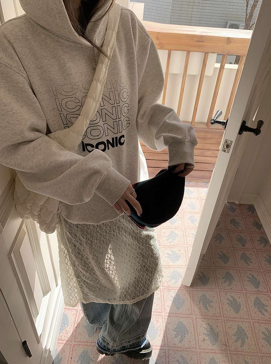 ロングワンピース 透かし模様のレイヤードワンピース