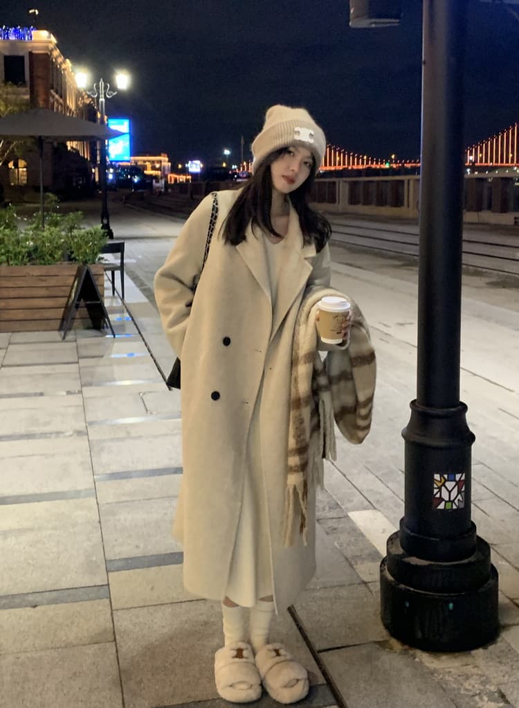 ロングワンピース 大人の雰囲気漂うリブ編みマキシワンピース