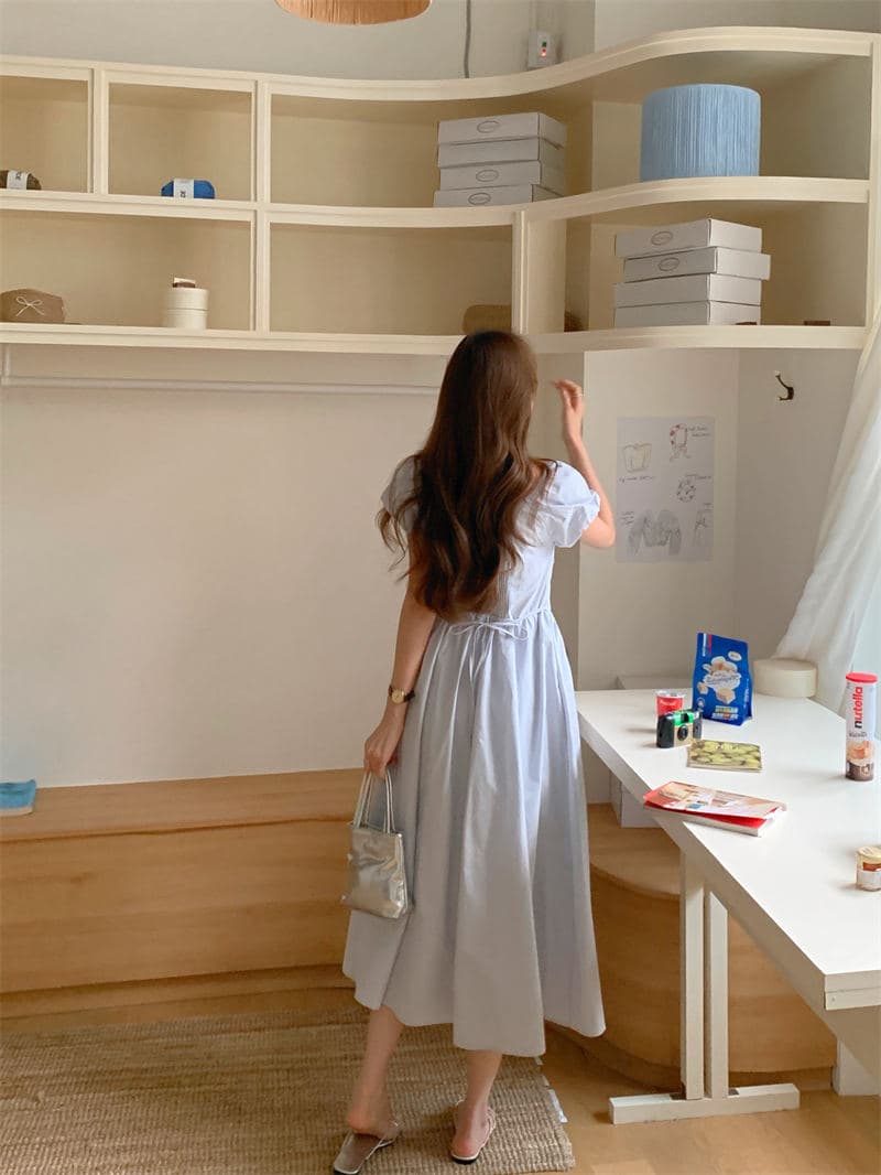 ロングワンピース 春夏新作レース襟シャツワンピース可愛いロング丈