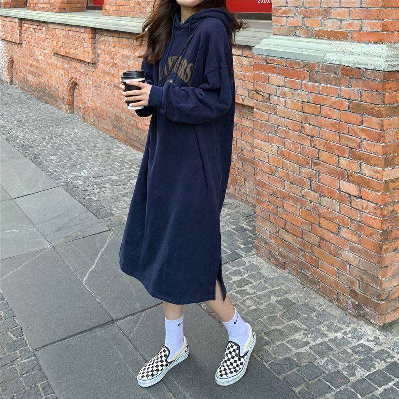 ロングワンピース ゆったりワンピースパーカー