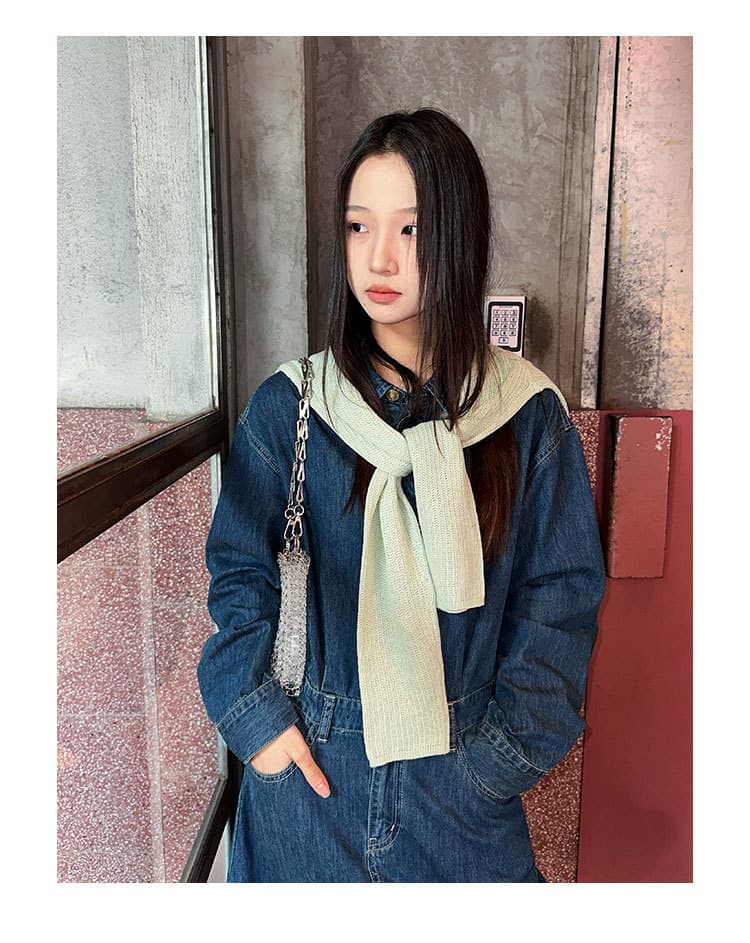 ロングワンピース ゆったりデニムカジュアルマキシ丈ワンピース