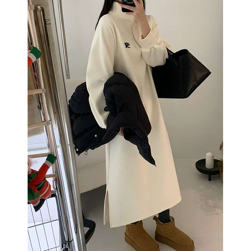 ロングワンピース ゆったりスウェットワンピース