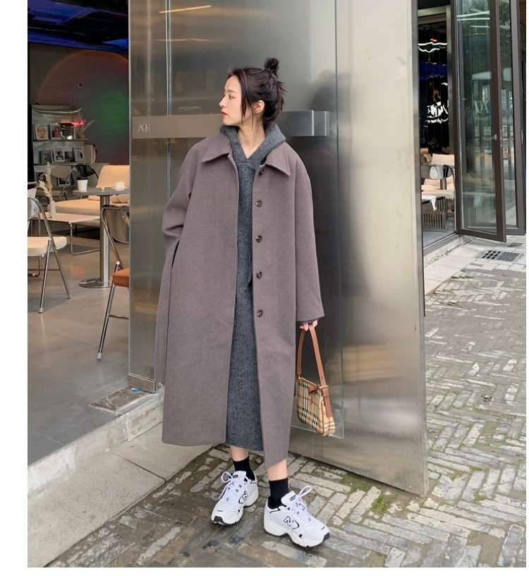 ロングワンピース ゆったりリブニット ロングワンピース