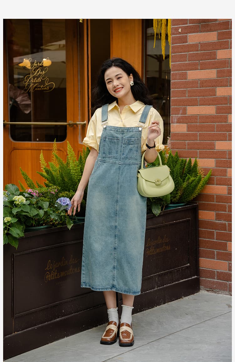 ロングワンピース 優しげなガーデンサロペット