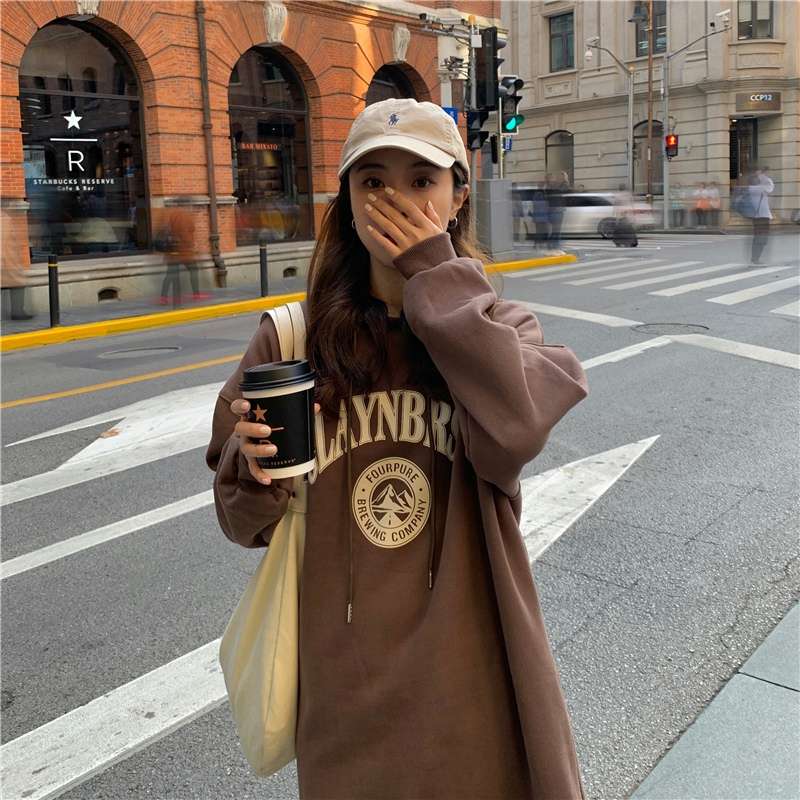 ロングワンピース ゆったりパーカーワンピース