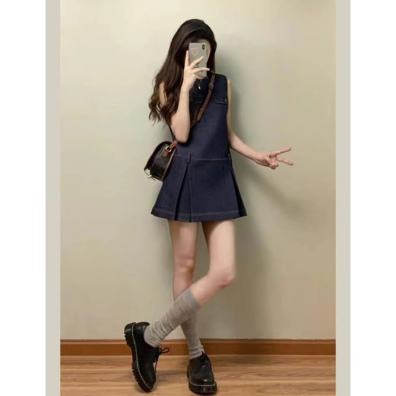 ロングワンピース デニム こなれ感たっぷりデニムワンピース