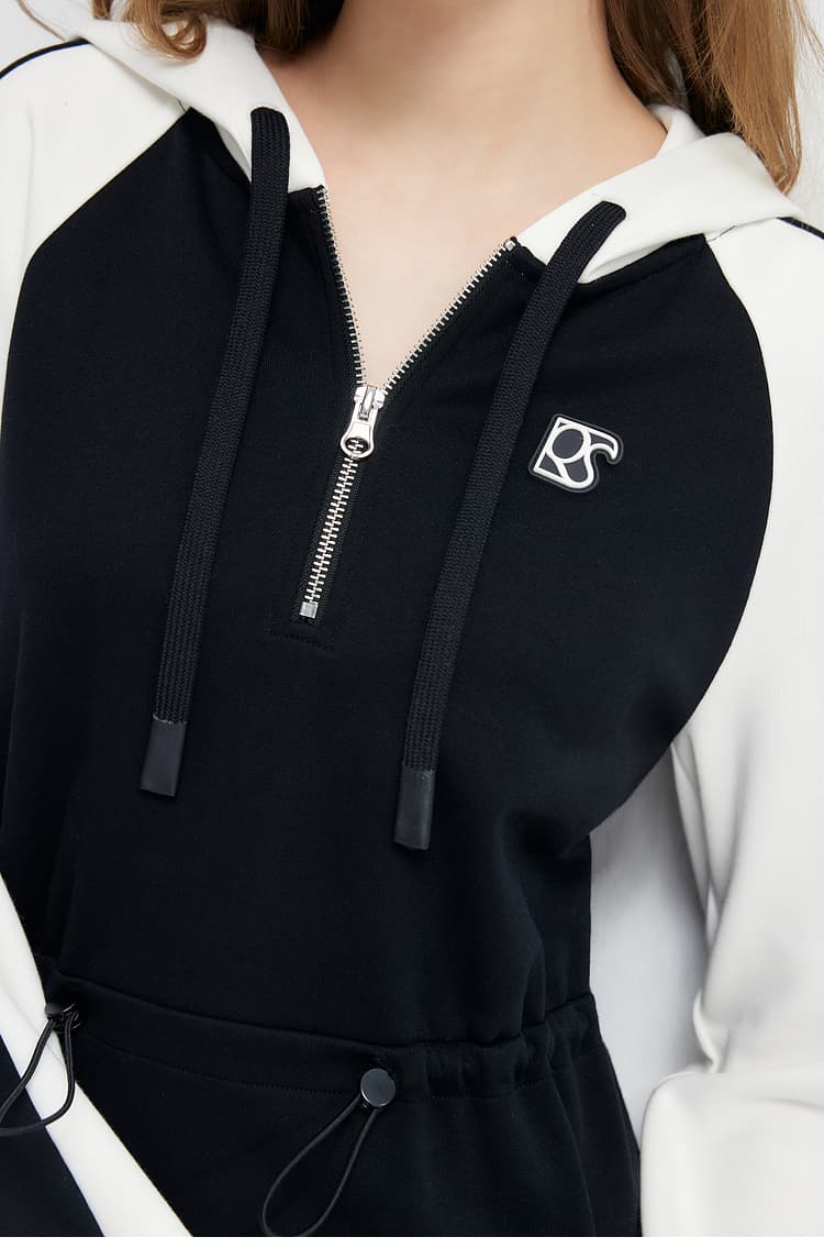 ワンピース スウェット スポーティハーフジップワンピース