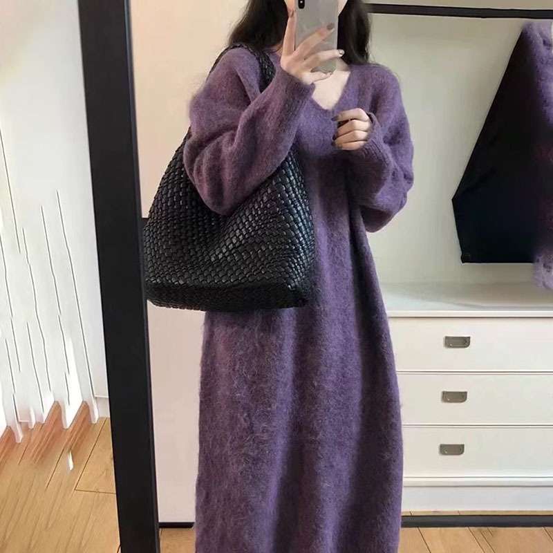 ロングワンピース ふんわり優しい天使のニットワンピース