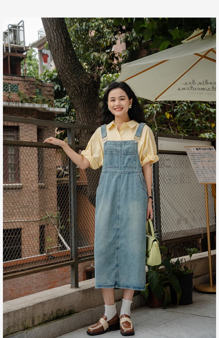 ロングワンピース 優しげなガーデンサロペット