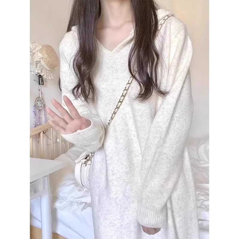 ロングワンピース ふわもこ裏起毛リラックスワンピース