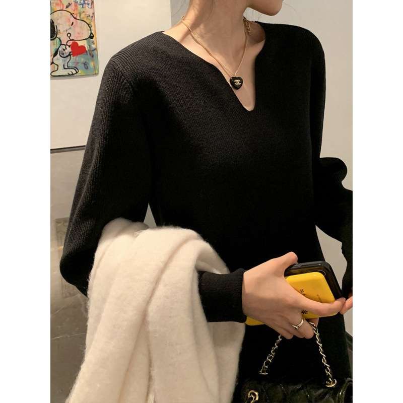 ロングワンピース ゆったりリラックス長袖ニット素材ワンピース