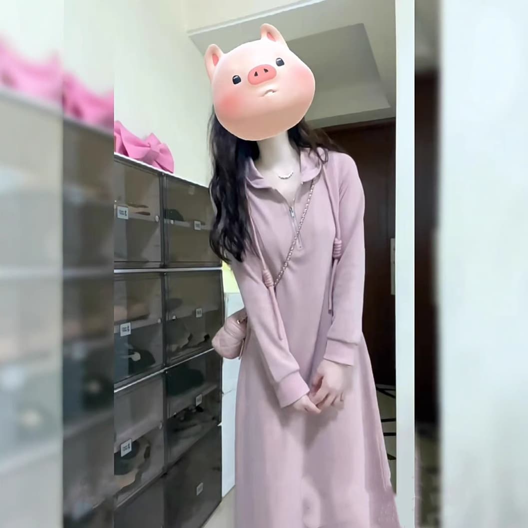 ロングワンピース スタイルアップスウェットワンピース