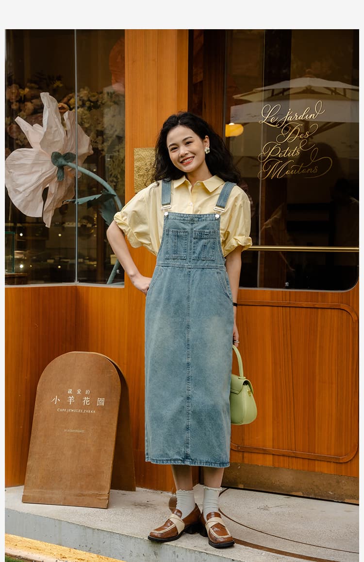ロングワンピース 優しげなガーデンサロペット