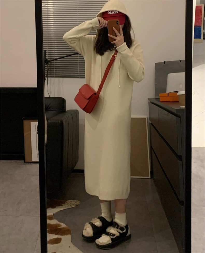 ロングワンピース ゆったりシルエットスウェットワンピース