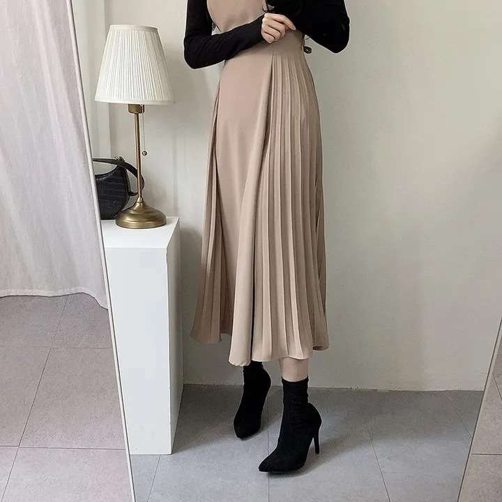 ロングワンピース しなやか優美シルエットジャンパースカート