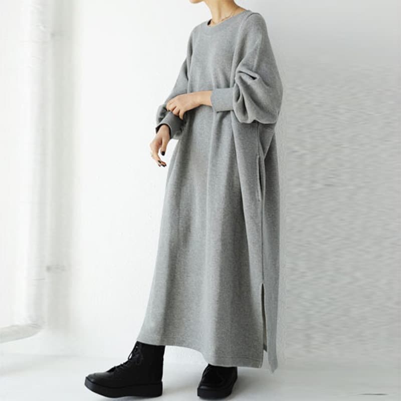 ロングワンピース 秋冬新作マキシ丈ワンピース体型カバーゆったり長袖