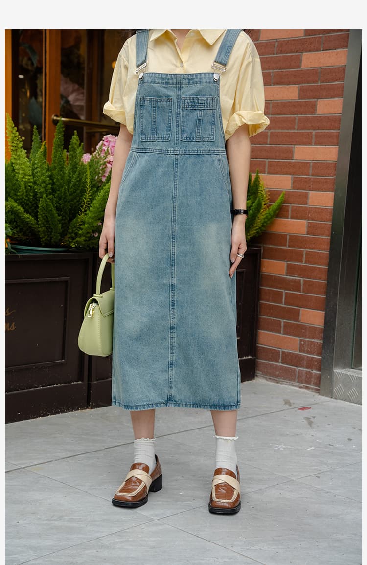 ロングワンピース 優しげなガーデンサロペット