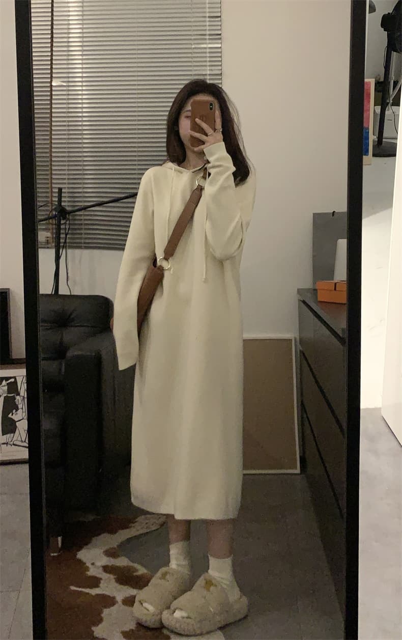 ロングワンピース ゆったりシルエットスウェットワンピース