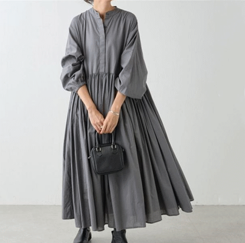 ロングワンピース 2025年新作 ノースリーブ風 ロング丈ワンピース ゆったり上品