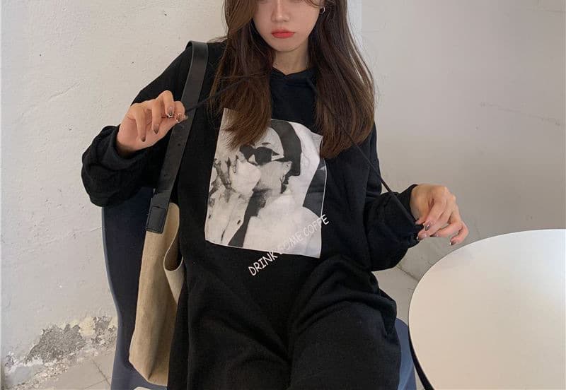 ロングワンピース フード付き切替ゆるふわワンピース
