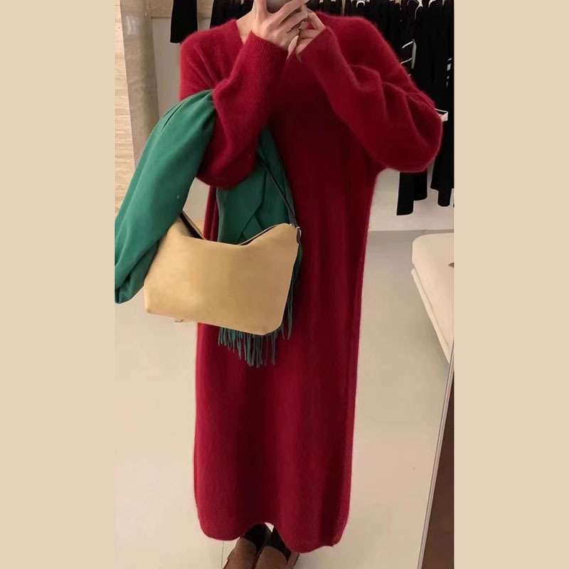 ロングワンピース ふんわり優しい天使のニットワンピース