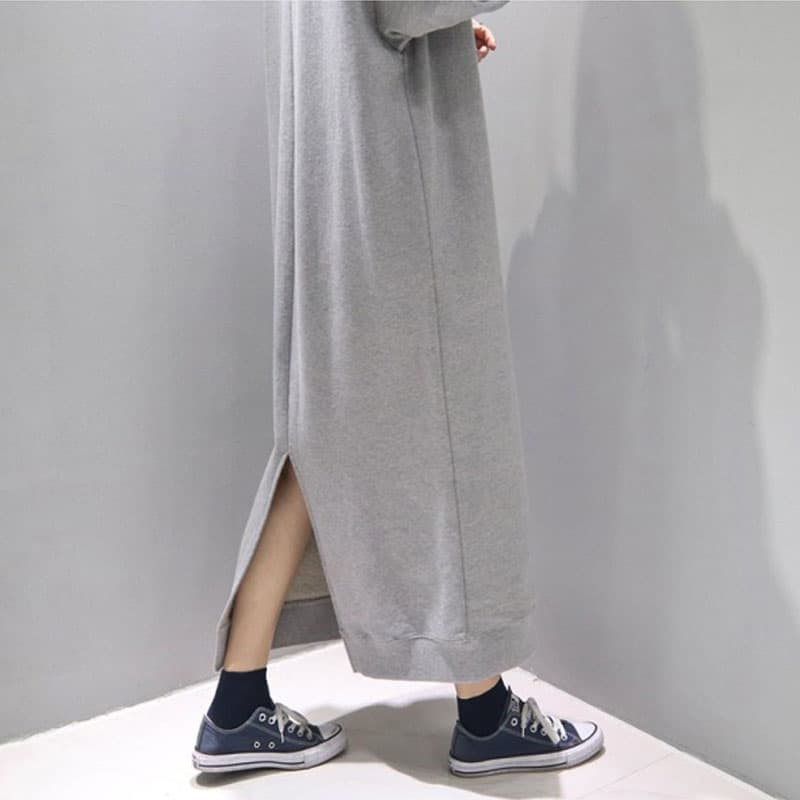 ロングワンピース スウェット ゆったりシルエット くつろぎロングワンピース