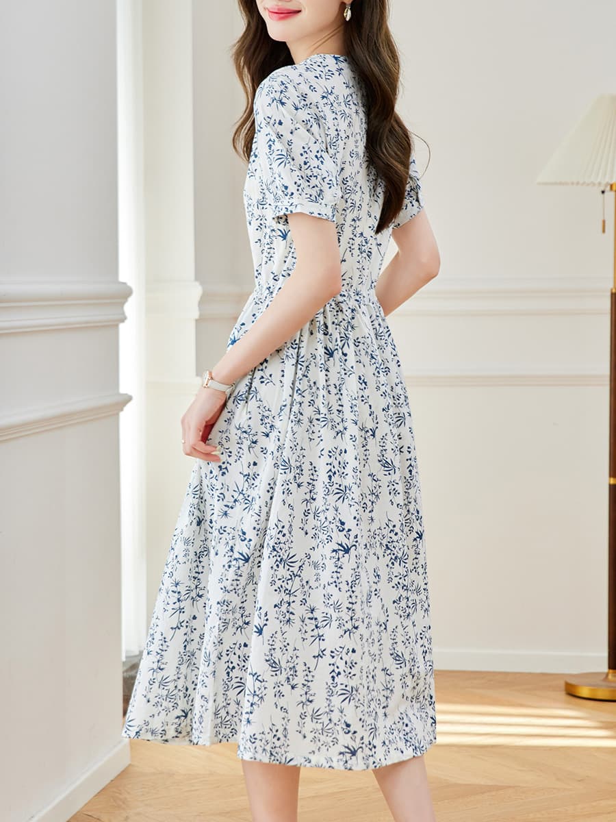 ロングワンピース レース 花模様レース仕立てロングワンピース