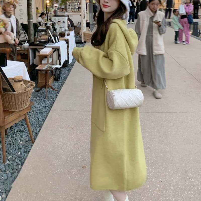 ロングワンピース あったかスウェットフードロング