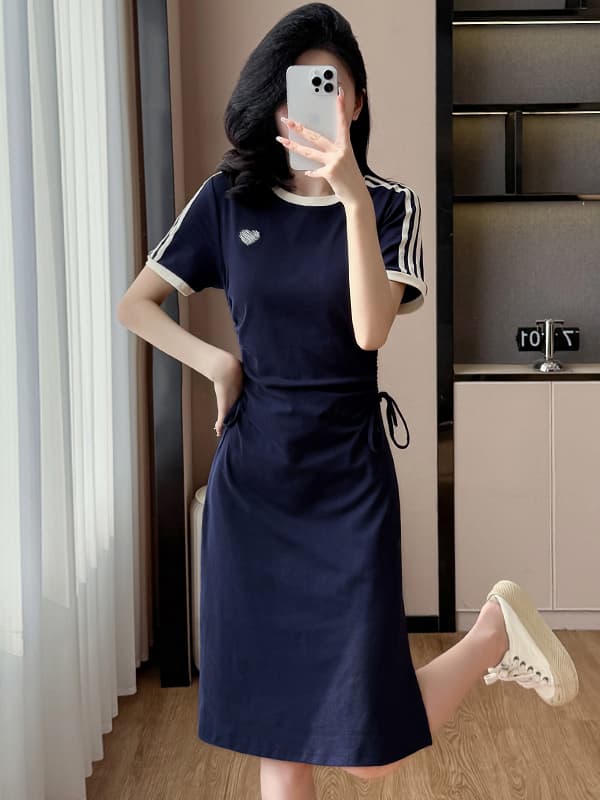 ワンピース スウェット スポーティーワンピース リボン結び