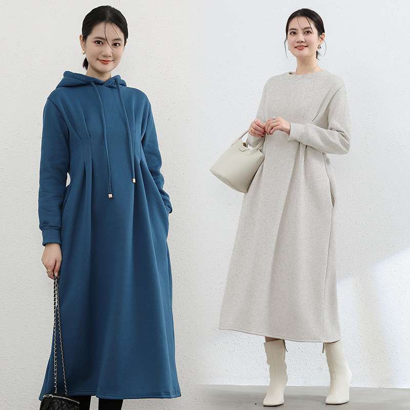ロングワンピース 秋冬スリムフィットワンピース