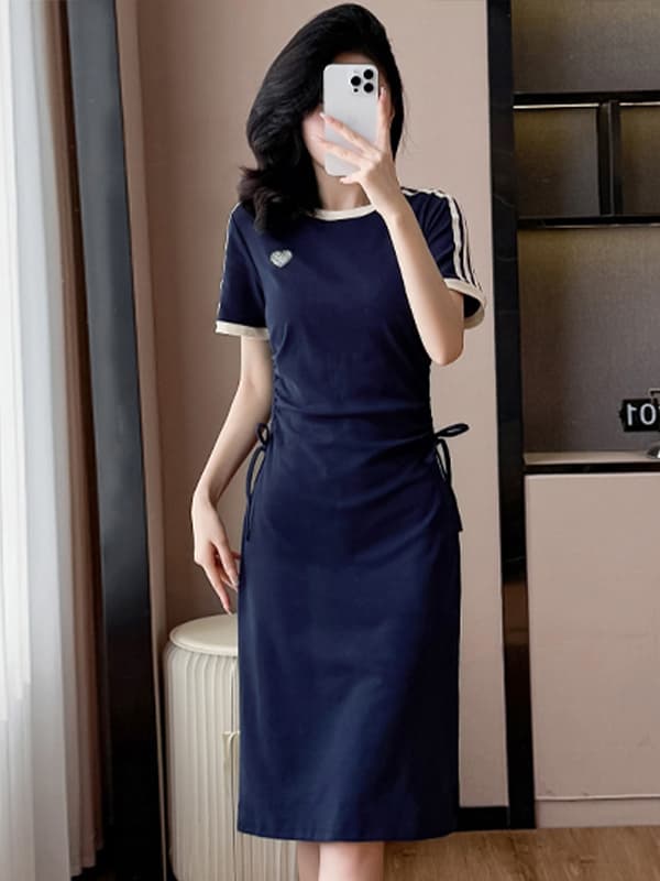 ワンピース スウェット スポーティーワンピース リボン結び