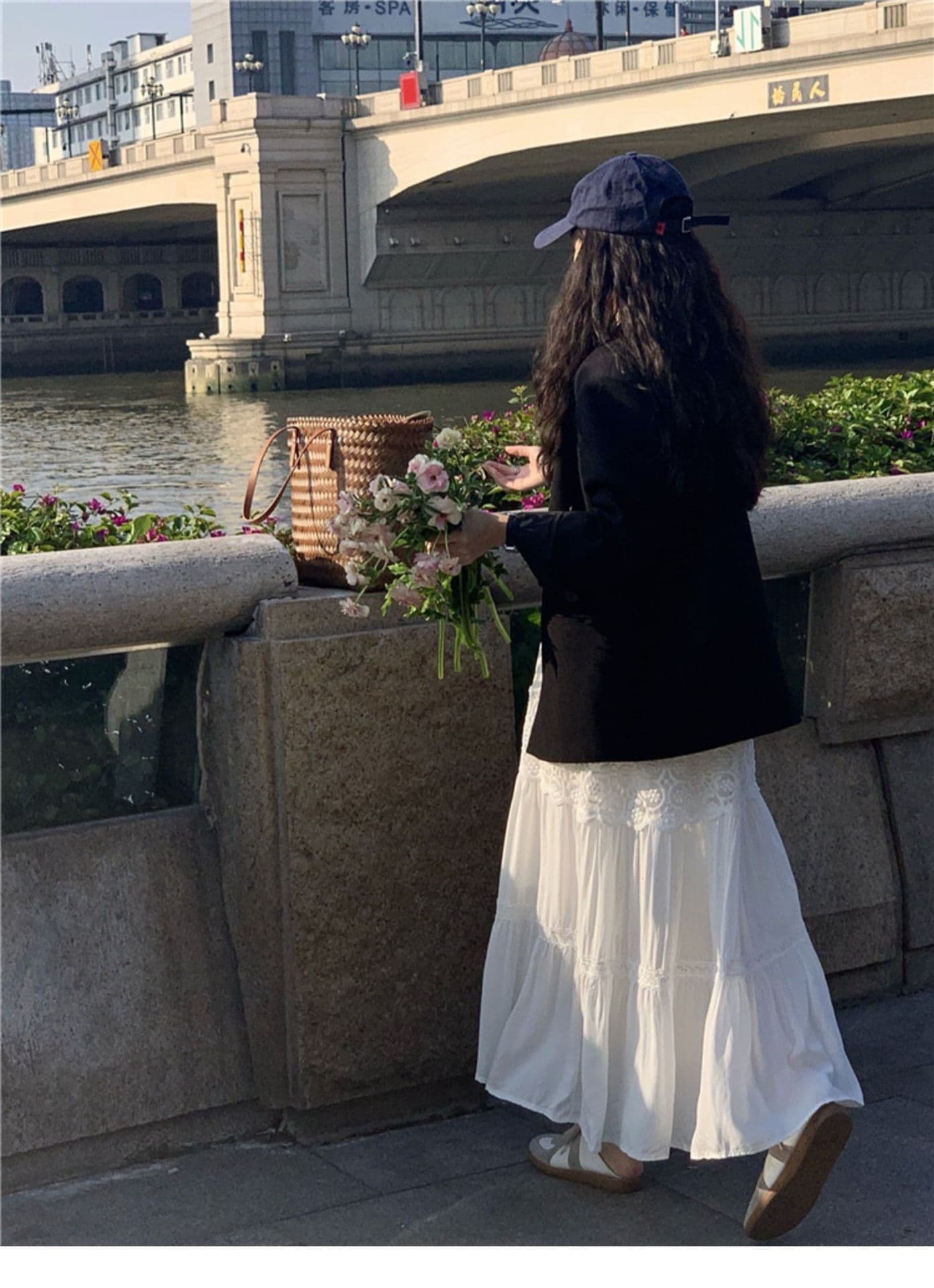 ロングワンピース 優美なレース切替フェミニンマキシワンピース